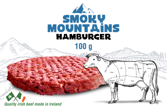 Smoky Mountains product afbeelding van een 100g hamburger van rundvlees