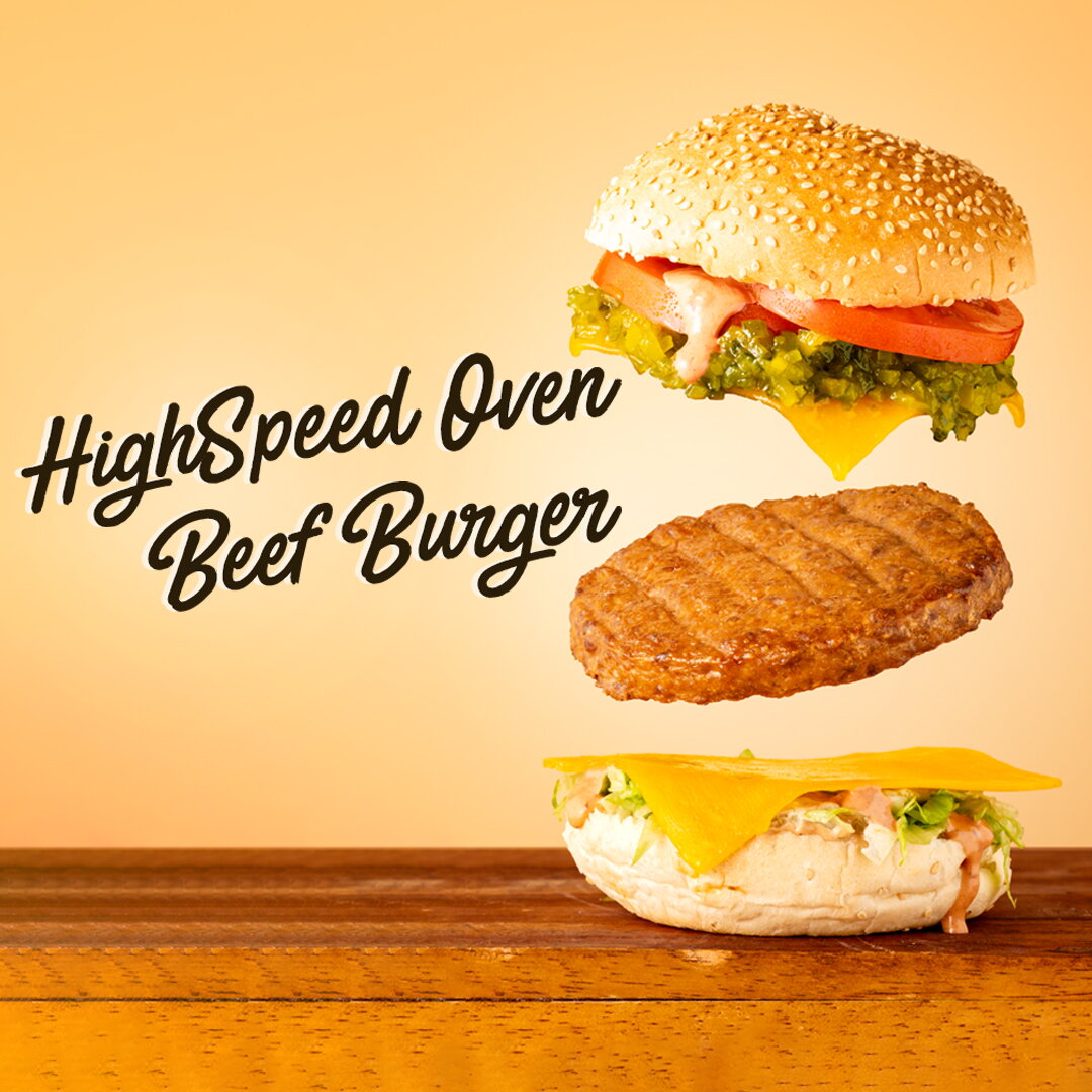 High speed oven burger in losse delen getoond