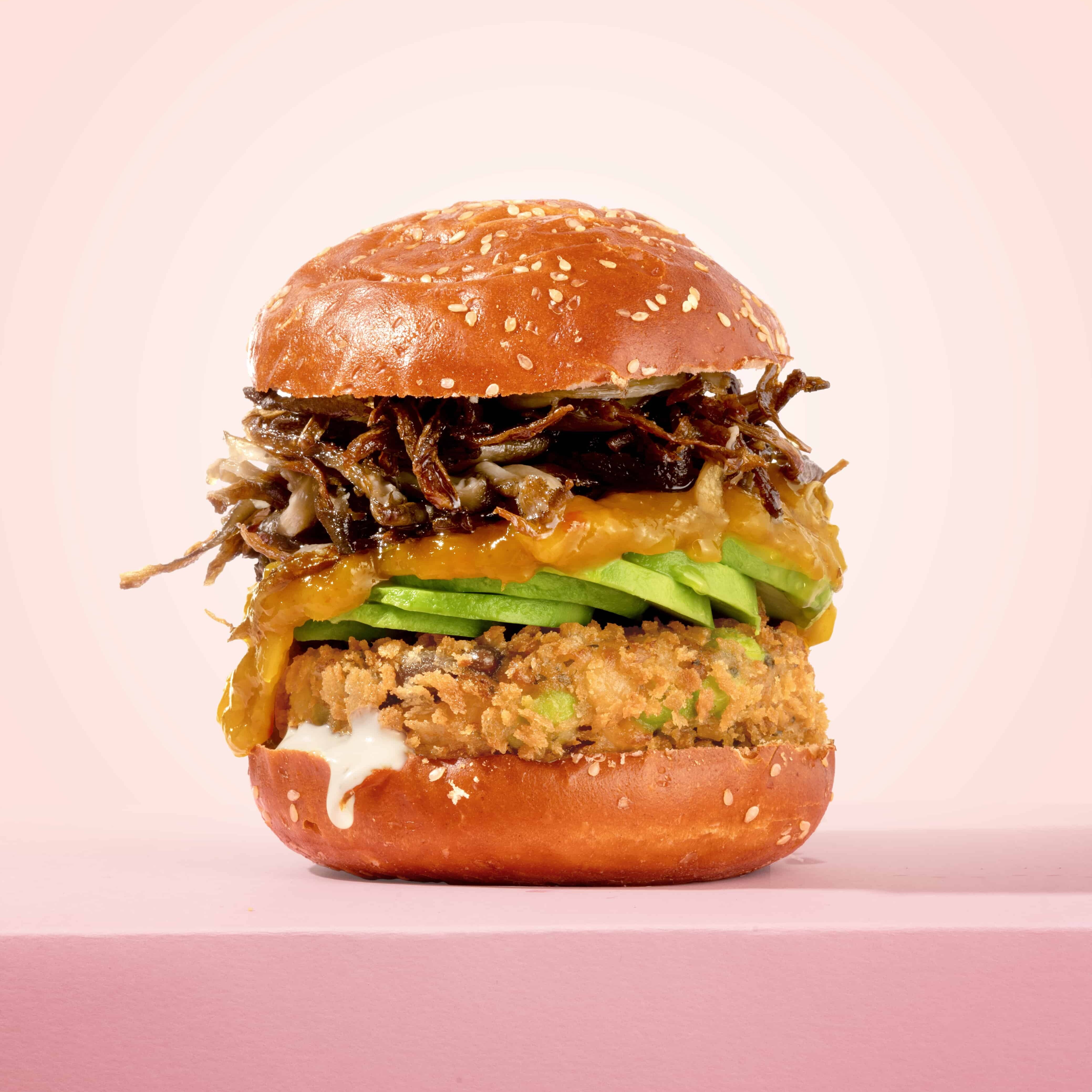 Vegan New York fusion burger met pulled brisket